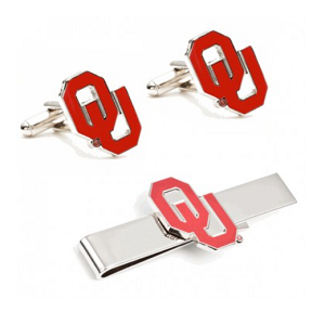 University of Oklahoma Cufflinks and Tie Bar Gift Set